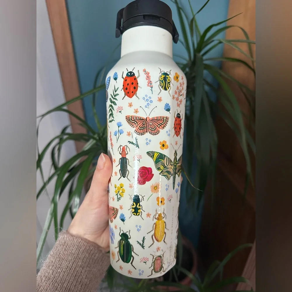 Corkcicle Rifle Paper Co. Sport Canteen - White with Colorful Nature Design - Picture 4 of 5